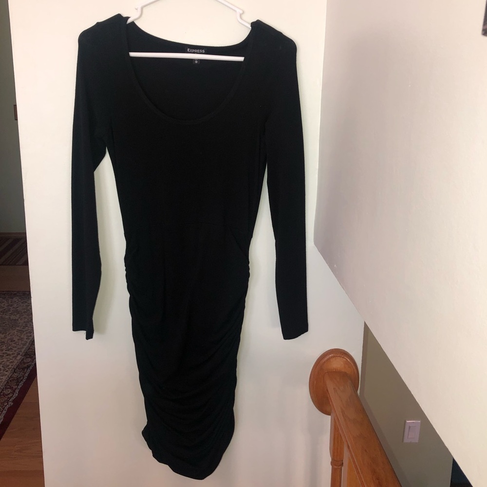 Express long sleeve black dress